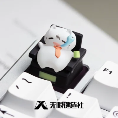 Exhausted Cat Artisan Keycap